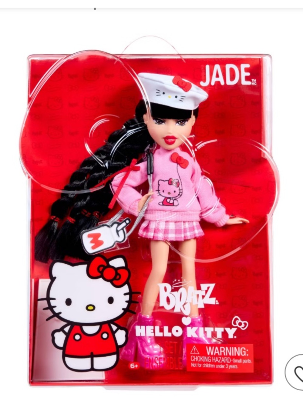 Hello Kitty x Bratz Jade Doll in Pink Plaid Outfit